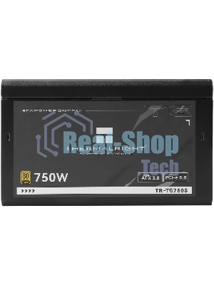 Блок питания Thermalright, 750W 80+ Gold (ATX, 3.0, PCIe 5.0, Non-modular, 1x24(20+4)pin, 1xCPU 8(4+4)pin, 2xPCIe*2 8(6+2)pin, 5xSATA3, 1x12+4pin (12VHPWR PCIe 5.0 12+4pin 600mm), 3xMOLEX4pin, Active, 120x120мм, 150x140x86mm, APFC, black)