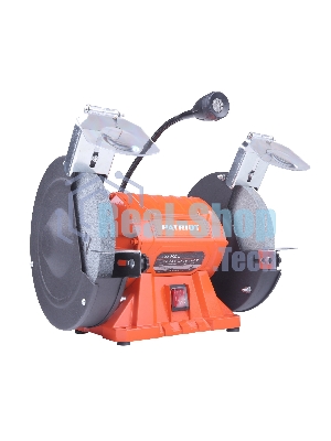 Станок заточной PATRIOT Expert GM 200 L, подсветка, 550Вт, 2980об/мин, 200мм диск, А36/А60 зерн, посадочный 16 мм, асинхронный, адаптер на круги 32 мм