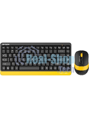 Комплект клавиатура+мышь A4Tech FStyler F1110 Bumblebee проводной, USB, 1200 DPI, жёлтый/чёрный