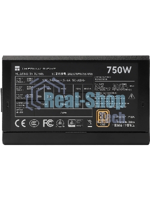 Блок питания Thermalright, 750W 80+ Gold (ATX, 3.0, PCIe 5.0, Non-modular, 1x24(20+4)pin, 1xCPU 8(4+4)pin, 2xPCIe*2 8(6+2)pin, 5xSATA3, 1x12+4pin (12VHPWR PCIe 5.0 12+4pin 600mm), 3xMOLEX4pin, Active, 120x120мм, 150x140x86mm, APFC, black)