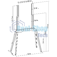 Подставка для телевизора Cactus CS-ST3644BKWN черный/орех, 43