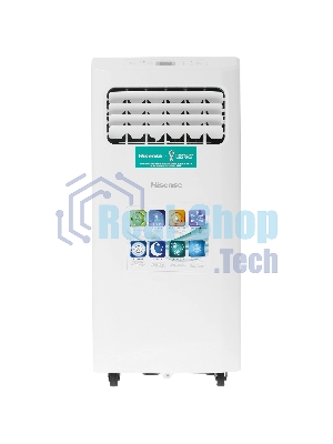 Кондиционер мобильный Hisense AP-07CR4GKVS00 7000 BTU, 14 м², 51 дБ, охлаждение, осушение, белый