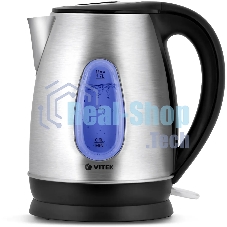 Чайник электрический Vitek VT-7039, 2200 Вт, серебристый и черный
