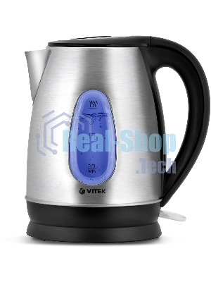 Чайник электрический Vitek VT-7039, 2200 Вт, серебристый и черный