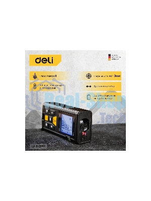Лазерный дальномер Deli DL4169 (Диапазон измерения 0,05~60м, точность измерения: ±3мм)