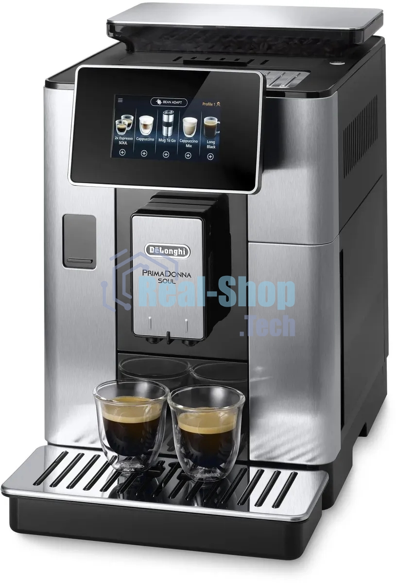 Кофемашина автоматическая DeLonghi ECAM610.75.MB черный/серебристый, исп. кофе - молотый/зерновой, 2.2 л, 1450 Вт, 19 Бар