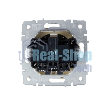 Розетка 1-местная IEK BRITE РСбш10-3-БрКр (BR-R16-16-K10) с заземлением, с защитными шторками и крышкой, 16А, IP20, бежевый