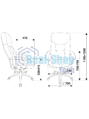 Кресло Бюрократ T-9908AXSN-AB черный, кожа