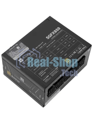Блок питания Thermalright, 850W 80+ Gold (SFX, 3.1, PCIe 5.1, Full modular, 1x24(20+4)pin, 1xCPU 8(4+4)pin, 2xPCIe*2 8(6+2)pin, 1x12VHPWR PCIe 5.1 12+4pin 600мм, 3xSATA3, 3xMOLEX4pin, Active, 92x92mm, 100x125x64mm, APFC, OPP, OVP, OTP, OCP, SCP, UVP, black)