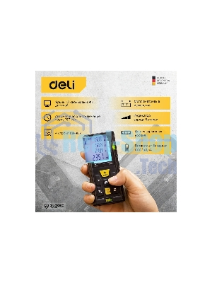 Лазерный дальномер Deli DL4169 (Диапазон измерения 0,05~60м, точность измерения: ±3мм)