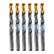 Сверло по металлу Denzel 12 мм, HSS-Tin, Golden Tip, 6 шт.