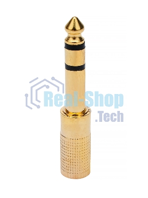 Аудио переходник Cablexpert A-63M-35F, Jack6.3(M) на Jack3.5(F) стерео, золотой, пакет