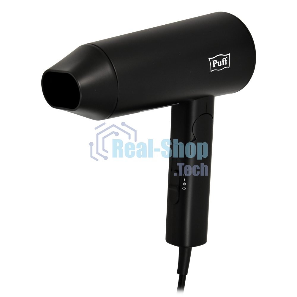 Фен Puff 1301Bl черный, 1300 Вт, компактный