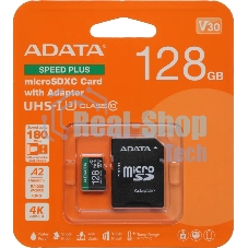 Флеш карта microSD ADATA 128Gb microSDXC Class 10 UHS-I U3 V30 A2 160/140 MB/s (SD адаптер)