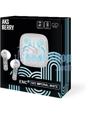Наушники TWS Aksberry G23 белый, вкладыши, Bluetooth, сенсорное управление, до 4 ч