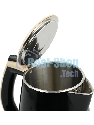 Чайник электрический Centek CT-0025 черный металл 1.8л, 1800W, двойные стенки, кнопка вкл. на ручке