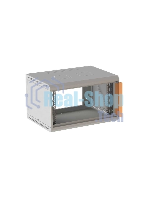 Шкаф коммутационный Suprlan (05-1090) настенный 9U 600x350мм пер.дв.стекл направл.под закл.гайки RAL 7035 285мм 15кг 500мм