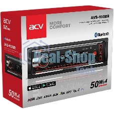Автомагнитола ACV AVS-930BR, 1 DIN, Bluetooth, USB Type-A, AUX, пульт ДУ