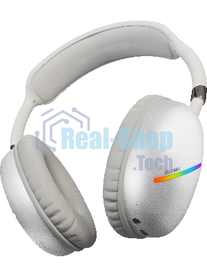 Беспроводные/проводные наушники Soundmax SM-HP2200B белый, накладные, Bluetooth + проводной, до 6 ч