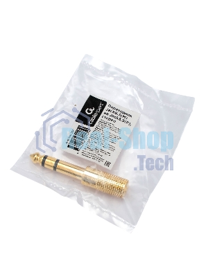 Аудио переходник Cablexpert A-63M-35F, Jack6.3(M) на Jack3.5(F) стерео, золотой, пакет
