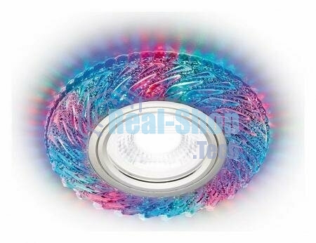 Встраиваемый точечный светильник Ambrella light S295 CH/RG хром/прозрачный хрусталь/MR16+3W(LED RGB)