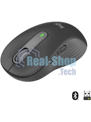 Мышь беспроводная Logitech Signature M650 L черный, 4000 dpi, радиоканал, Bluetooth, USB, кнопки - 5