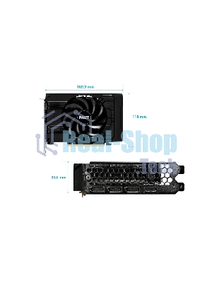 Видеокарта Palit GeForce RTX 5050 StormX OC, NVIDIA RTX 5050, 8 ГБ GDDR6, 128 бит, PCI-e 5.0, 1xHDMI, 3xDP, 2617 МГц