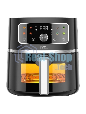 Аэрогриль JVC JK-MB058 черный, 1750 Вт, 7 л, механическое управление, 8 программ