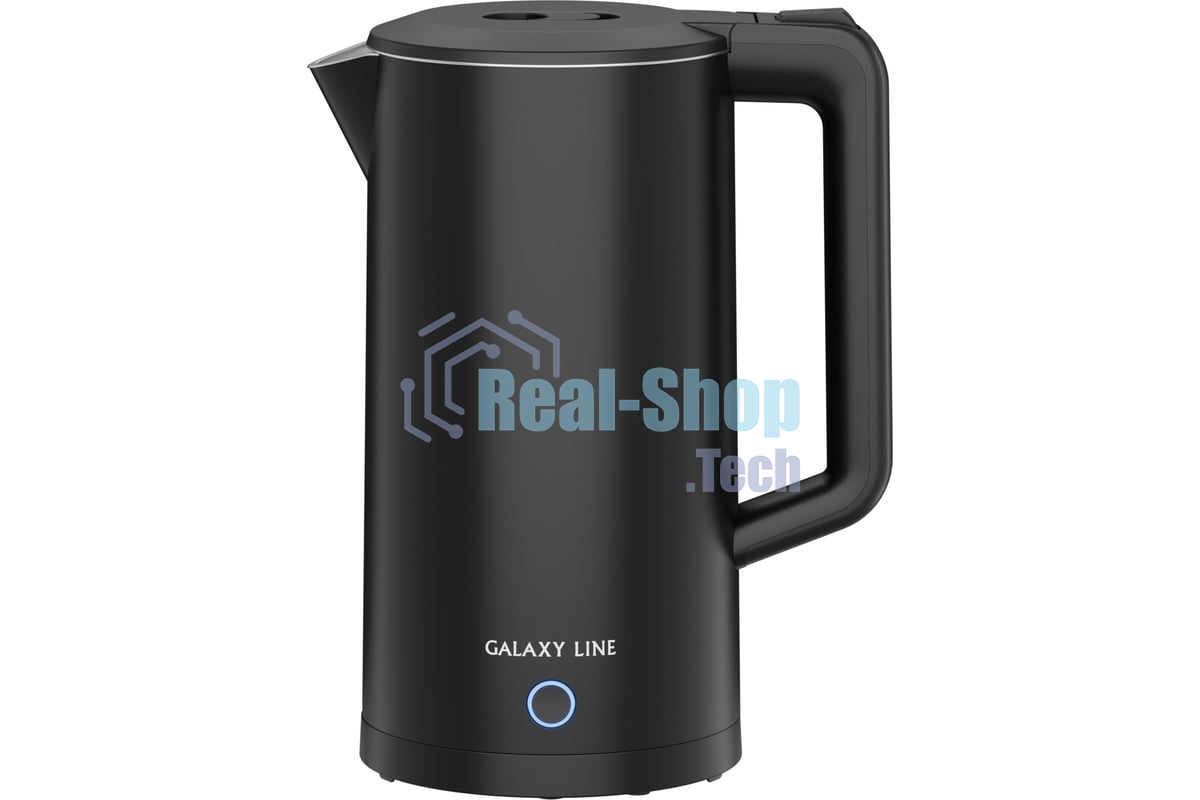 Электрочайник GALAXY GL 0372 черный, 2.5 л, 2200 Вт, скрытый нагревательный элемент