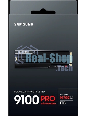 Накопитель SSD 1Tb Samsung 9100 PRO, M.2, PCI-E 5.0 x4, TLC 3D NAND R/W - 14800/13400 Mb/s с радиатором