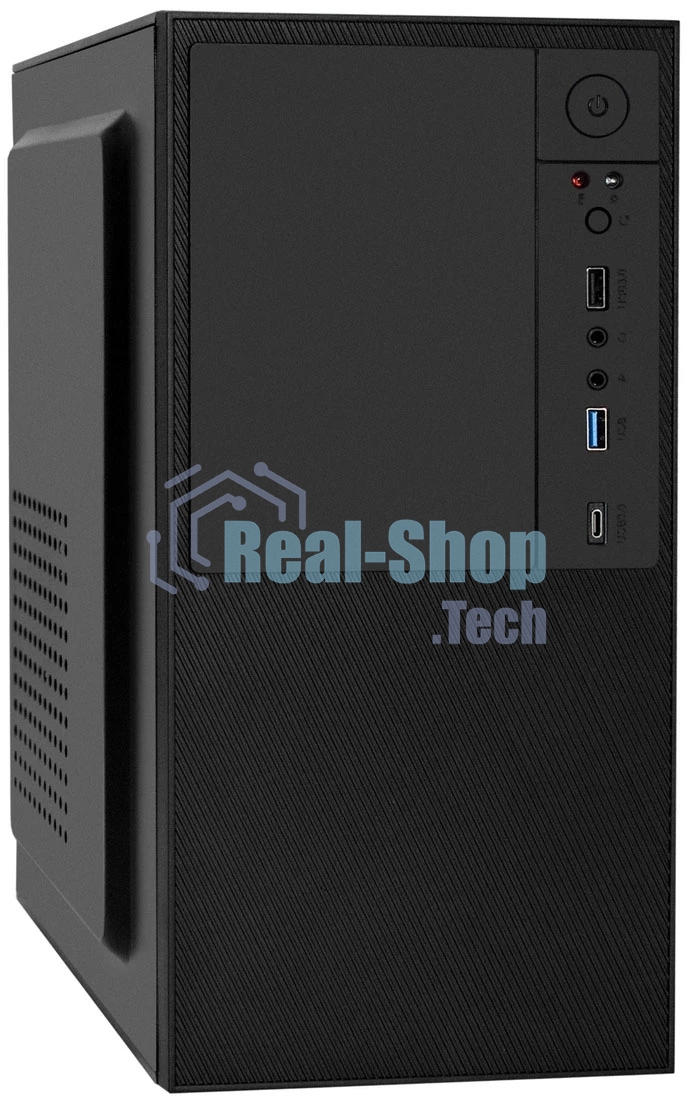 Компьютерный корпус Minitower ExeGate BAA-308UC-UNS500 (mATX, БП UNS500 с вент. 12см, 1хUSB/1хUSB 3.0/1хTypeC, HD Audio, черный)