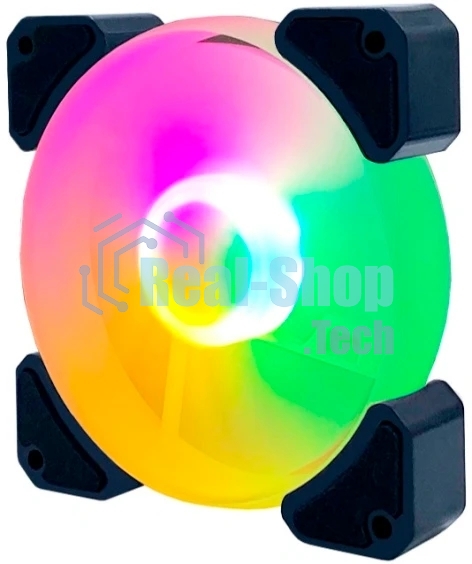 Вентилятор для корпуса Eurocase EU-FN120ARGB_8 BL YF120-12 Black,120 ARGB fan 3pin+AURA 5V3pin female and male connector with brown box,3pcs in big br