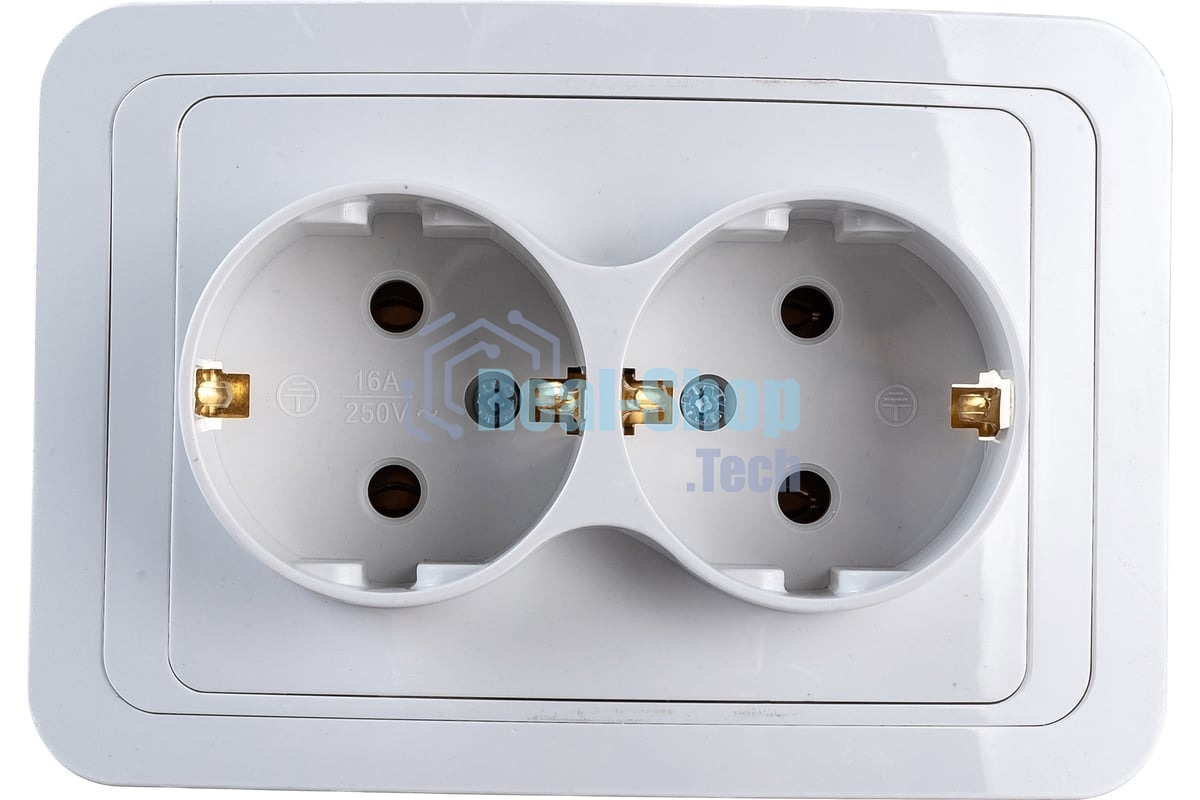 Розетка 2-м CLASSICO с заземл. 2128 белый ASD/IN HOME 4680005959921