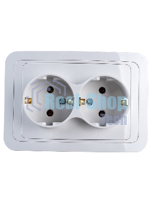 Розетка 2-м CLASSICO с заземл. 2128 белый ASD/IN HOME 4680005959921
