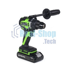 Дрель-шуруповерт аккумуляторная Greenworks GD24DD90 24V, 90 Нм, бесщеточная, 45/90Нм,2х4Ач,ЗУ,кор 3707507CUD