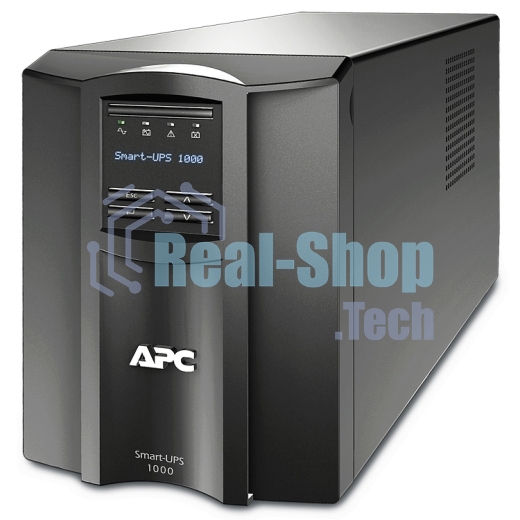 Источник бесперебойного питания APC Smart-UPS 1000VA/700W, Line-Interactive, LCD, Out: 220-240V 8xC13 (4-Switched), SmartSlot, USB, SmartConnect, черный, 1 year warranty (REP: SMT1000I)