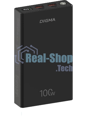 Портативный аккумулятор Digma DGPD100WA 20000mAh QC3.0/PD3.0 100W 5A 2xUSB-A/2xUSB-C черный