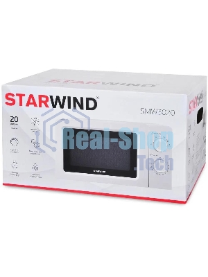 Микроволновая печь Starwind SMW3020 белый, 20 л, 700 Вт, переключатели - поворотный механизм