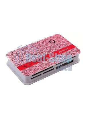 Карт-ридер внешний AeroCool AT-932A/белый-красный/SD/MMC/M2/MS/MS Pro/T-F/M2/microSD/USB 2.0/пластик