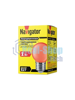 Лампа светодиодная Navigator 71 827 NLL-G45-1-230-R-E27 1В т шар E27 220-240В красн.