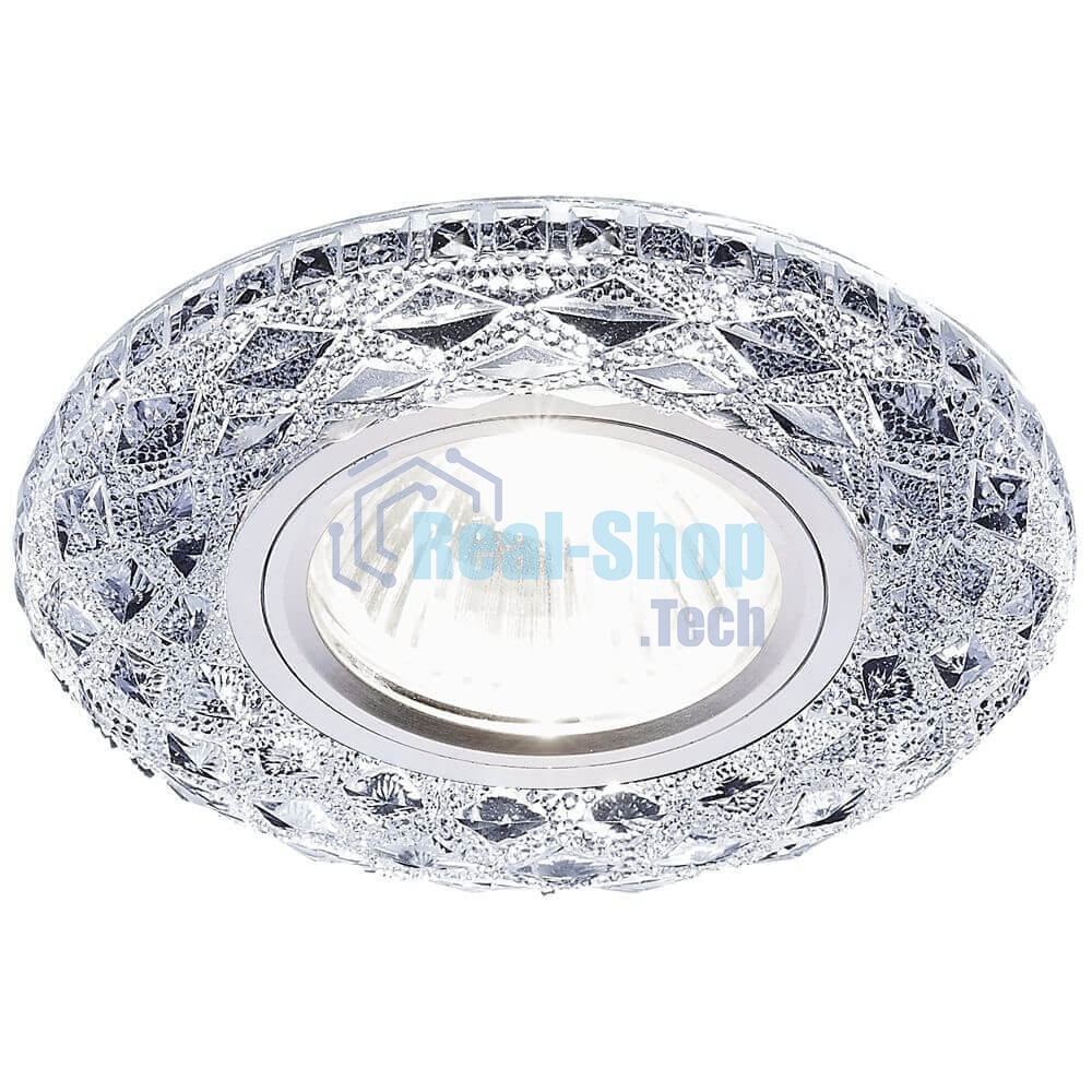 Корпус светильника S288 CH хром/прозрачный/MR16+3W(LED WHITE)