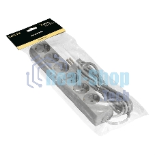Удлинитель ExeGate ECE-6-3G (EX285832RUS), серый, 3 м, евровилка с заземлением, 6 евророзеток с заземлением, 2200 Вт