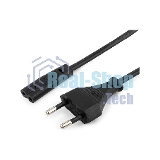 Шнур PowerCube ШВВП-АП 2*0,75 S52C7-250-2,5-1,8, черный, 1,8 м, S52 - C7, 2-pin