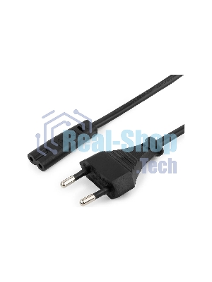 Шнур PowerCube ШВВП-АП 2*0,75 S52C7-250-2,5-1,8, черный, 1,8 м, S52 - C7, 2-pin