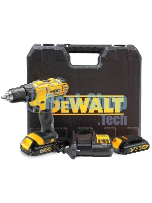 Дрель-шуруповерт DeWalt DCD771S2 18 В, 1,5 Ач, 42 Нм, щеточный