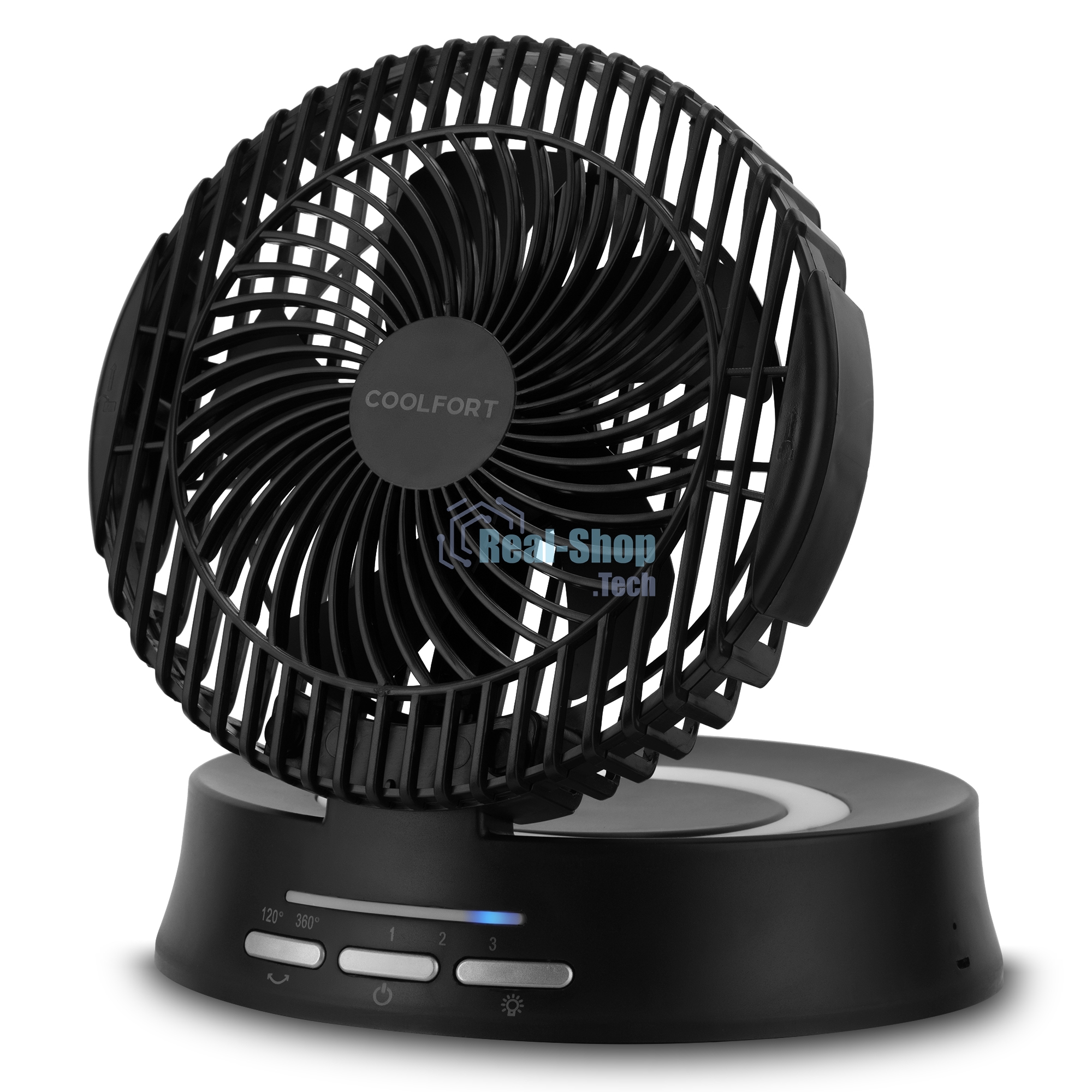 Вентилятор Coolfort CF-2000 черный, напольный, 5 Вт, 3 скорости, 14.7 см
