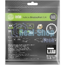 Кабель аудио-видео Cactus CS-DP-DP-1.4-2 DisplayPort (m)/DisplayPort (m) 2м. позолоч.конт. черный