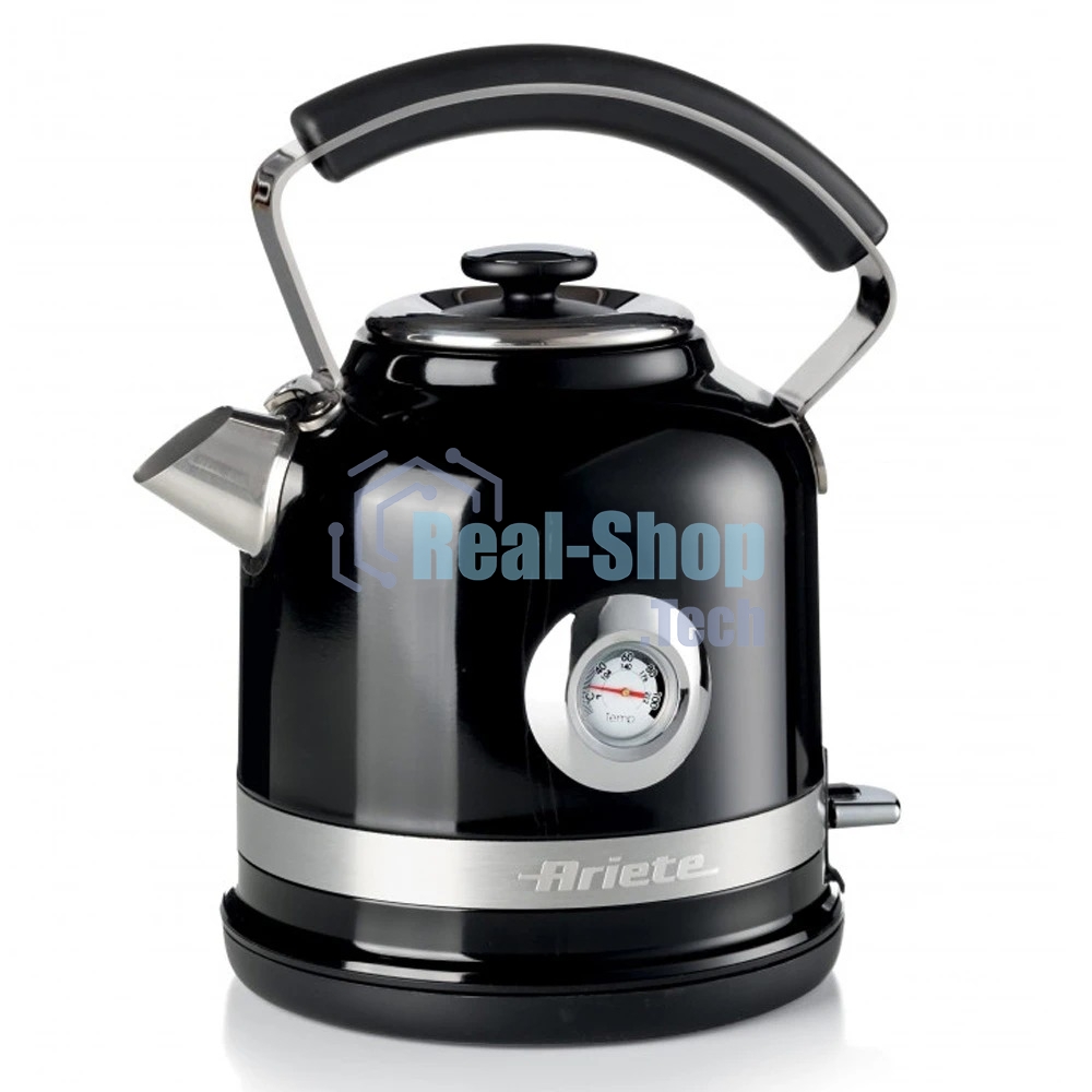 Электрочайник Ariete Moderna 2854/02 черный, 1.7 л, 2000 Вт, скрытый нагревательный элемент