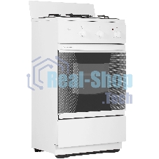 Плита комбинированная Flama CK 2202 W белый, конфорок 2 шт, духовка 30 л, 50 см x 85 см x 38 см
