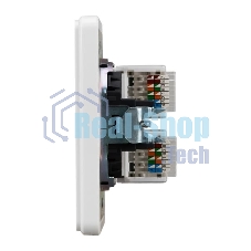 Розетка Kranz ROUND компьютерная двойная RJ45+RJ45 кат6 с/у перламутр
